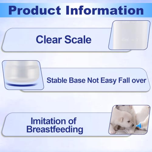 Kitten Nursing Bottle Puppy Bottles and Nipple in Cat Bottle Feeding Kit Nipple Kittens Syringe for Newborn Kittens,Puppies,Squirrel,Small Animals (Blue) - color: Blue
