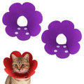 Felt Cat Recovery Collar, Cute Flower Cat Recovery Collar Adjustable Recovery Cones (2Pcs, XS 5.1-6.3inch, Purple) for Small Dogs Kittens Cats - color: Purple, size: XS（0-1 KG/0-2.2 lb）