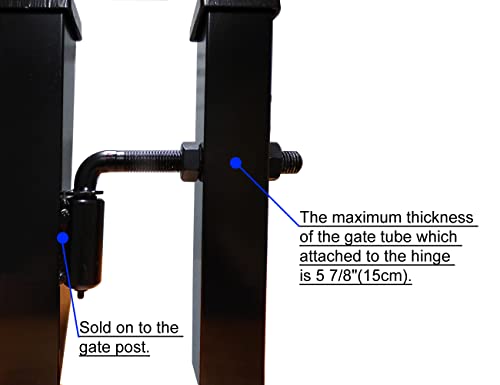 Universal Industrial Heavy Duty 3/4" J-Bolt Gate Hinge Steel Pivot Hinge Welded Hinge for Welding on Larger Iron or Steel Gates, Adjustable 8 1/2" Long Bolts Ball Bearing (Sold as A Single)
