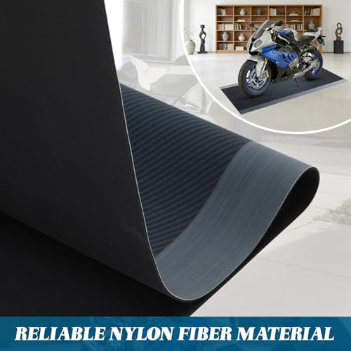 Drydiet Motorcycle Mat Garage Floor Rug Washable Parking Mats for Garage Floors Non Slip Oil Absorbent Pad Rubber Backing Layer Protects Floor(Metal Style,98 x 31 Inch) - size: 98 X 31 Inch, style: Metal Style