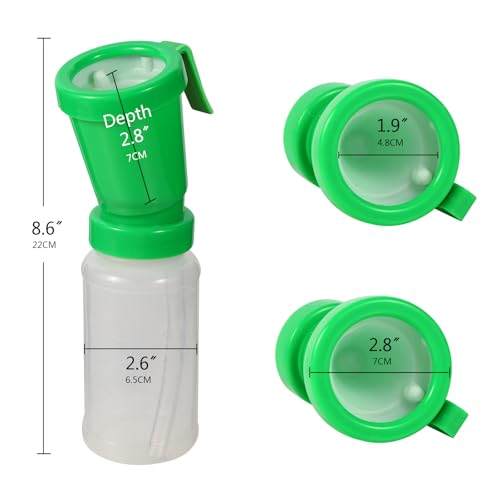 5 Pack Teat Dip Cup,Non-Return Teat Dipper,Nipple Cleaning Disinfection,Prefect for Cow Sheep Goat - 300 ml(Green) - size: 5 Pack