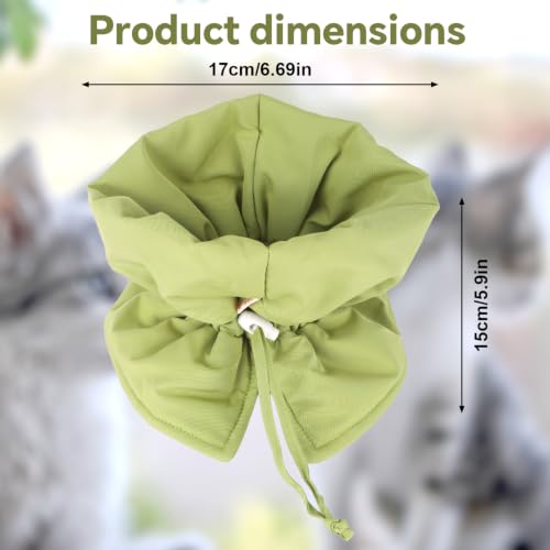 BOXOB Soft & Light Adjustable Recovery Collar for Cats & Dogs (Green) | Adjustable Waterproof Polyester Cat Cone Collar Easy to Wear & Take off for Cat Dog Grooming Nail Trimming & Skin Nursing - color: Green
