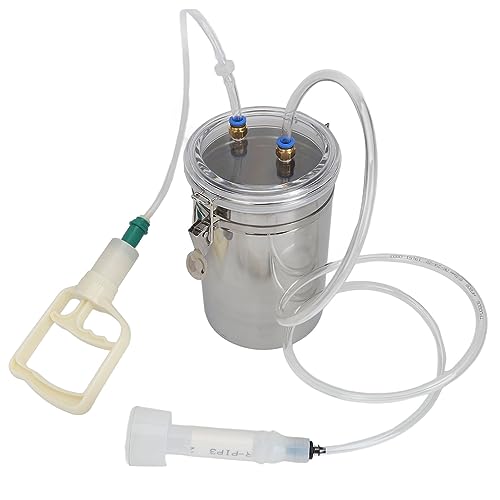 2L Manual Cow Milking Machine, Portable Hand Milker with Convenient Control, Ideal for Dairy Farms and Home Use, Durable Stainless Steel Tank