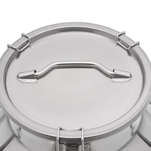 Stainless Steel Sealed Milk Barrel with Spigot，30L/7.92Gallon Large Milk Bucket Wine Can Pail Tote Tank with Sealed Lid & Handle for Milk Wine Oil Liquid Tranport Storage Container - size: With Spigot