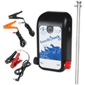 Premier 1 IntelliShock 10 Fence Energizer, Battery Kit, 1.0 Joule | Kit includes 12V leads & ground rod. Auto-adjusts draw 67% on clean fences. Powers 10 sheep/goat net rolls.