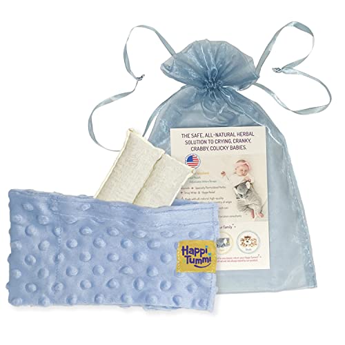 Colic and Gas Relief for Babies and Infants- Heated Belly Wrap for Newborns - Aromatherapy Wrap for Upset Tummy and Constipation - color: Blue