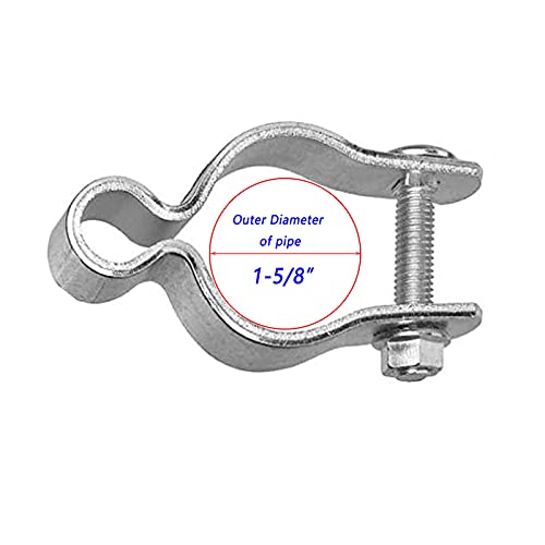 2 Pack 1-5/8inch Chain Link Fence Frame Gate Post Hinge/Galvanized Steel Zinc Plated Pipe Gate Hinge for 1-5/8 Outside Diameter Post/Pipe, Nut/Bolt Included for Hinge - size: 1-5/8 Inch