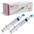 ONE-CARE 10ml Oral Syringe w/Cap, Slip Tip Liquid Dispensers, 100/Box | Precise Dosing, Infants-Oral Feed, Accurate Graduation, Individually Wrapped, Food-Grade Plastic, Adult & Pet - size: 10 ml Blue Scale
