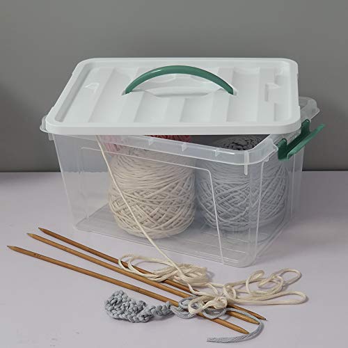 Gloreen 14 Quart Clear Storage Bins with Lid and Handle, Multipurpose | Stackable Plastic Latches Storage Box Container - size: 14 Quart, 1 Pack