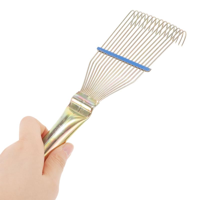 HEMOTON 2pcs Horse Deshedding Brush Ergonomic Grooming Tool with Wire Bristles Curved Rake for Comfortable Shedding Removal From Equine Cattle Coats | Steel Wire Build, Ergonomic Handle, Easy to Clean with Water, 2 Pack Set