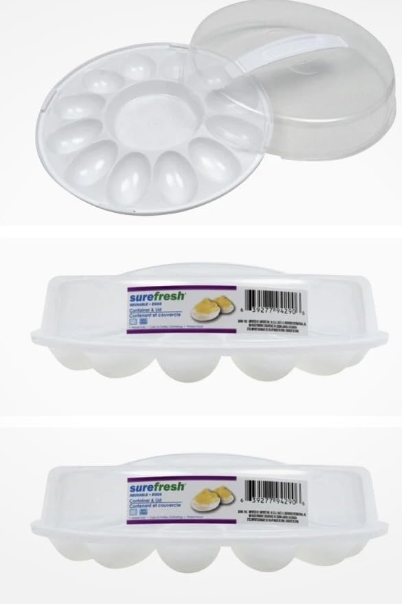 Sure Fresh Deviled Egg Carriers with Lids, 10.375x3.5 in.