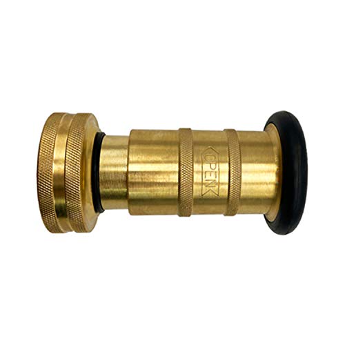 SAFBY Fire Hose Nozzle Brass Fire Equipment Spray Jet Fog (2" NPT/NPSH) - color: Yellow, size: 2 inch NPSH