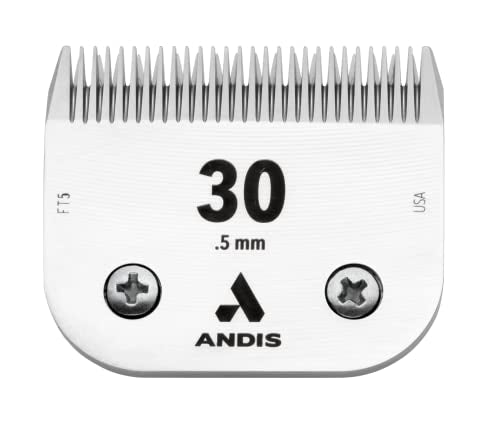 Andis 64260 ceramicEDGE Detachable Blade, Size 30, 1/50in Cut | Ceramic cutter runs cooler, carbon-infused steel, fits Andis & Oster A5-type dog clippers\ - size: 30 Blade (Pack of 1)