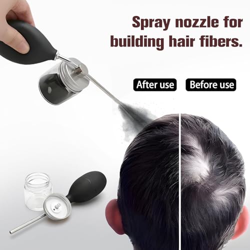 Spray Applicator — for the accurate jetting of fibrous and powdered substances, equipped with an all-in-one powder dispenser and spray bottle - color: Silvery（Applicator+Bottle）