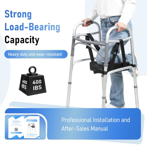 Knee Sling Attachment for Walker, Adjustable Leg Support Pads | Comfortable Ergonomic Leg Lift with Safety Pads, Fits Most Walkers, Supports Up to 300 lb