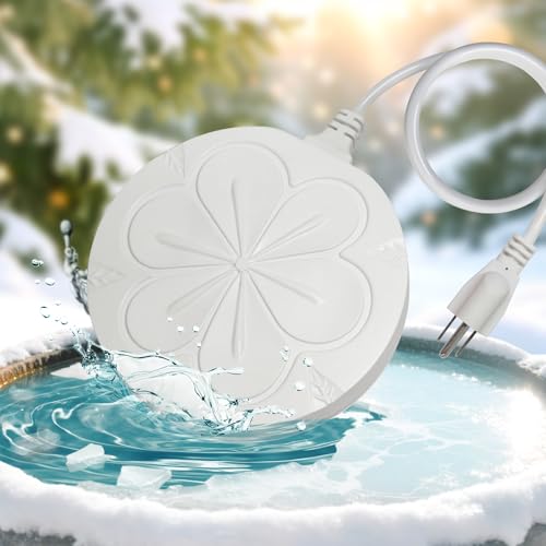 110W Bird Bath Heater for Outdoors in Winter, Submergible Cast Aluminum Chicken Water Heater with Thermostatically Controlled Bird Bath Deicer Pond Deicer for Livestock - color: WHITE