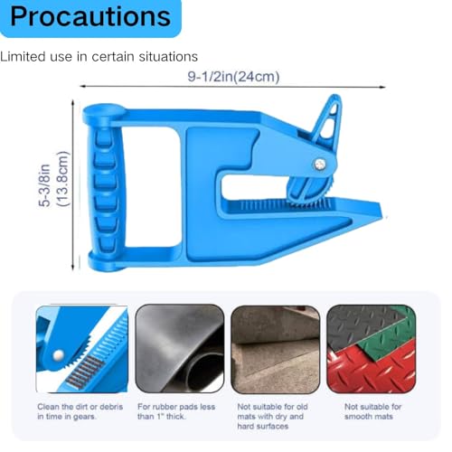 Pair of Heavy Duty Stall Mat Movers – Rubber Mat Grippers Tool for Horse Stalls, Gym & Trailer Mats, Ergonomic Mat Puller Saves Back & Hands, Easy Lift & Move (2 Pack)