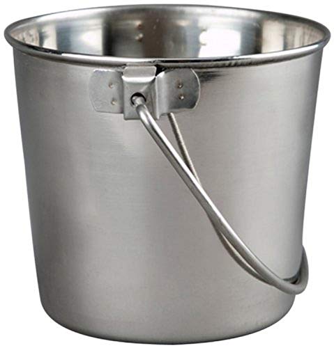 Advance Pet Products 1 Quart Heavy Duty Stainless Steel Round Bucket | Durable Food & Water Pail for Dogs, Cats, Kennels, Cages and Critter Crates | Multi-Purpose Bucket - size: 1 quart