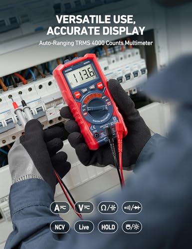 AstroAI Digital Multimeter, TRMS 4000 Counts, Auto-Ranging, Battery Test | 1.5V/9V/12V Battery Testing, Auto & Home Diagnostics, NCV Detection, Capacitance Measurement, CAT III 600V - style: Auto-Ranging