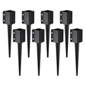 VEVOR Fence Post Anchor, 8 Pack 4 x 4 Inches Outer Diameter (Inner Diameter 3.5 x3.5 Inches) Ground Spike 24", Metal Black Powder Coated Post Stake Ground, for Mailbox Deck Garden Railing - size: 24 x 4 x 4 Inches