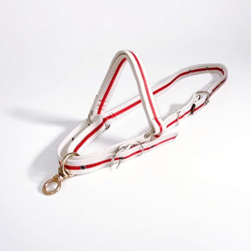 Cattle Halter Calf Halter Cow Halters with Heavy-Duty Brass Buckle, Easy-Clean Suede-Like Material, Adjustable Design for Calves, Adult Cattle, and Small Ponies (White, Large) - size: Large