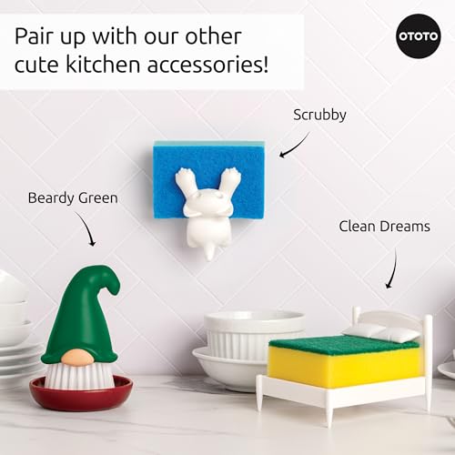 New! Beardy Gnome Dish Brush by Ototo - Gnomes, Quirky Gifts, Cute Kitchen Accessories, Funny Kitchen Gadgets, Vegetable Brush, Cute and Useful Gifts for Women (Green) - style: Beardy Green