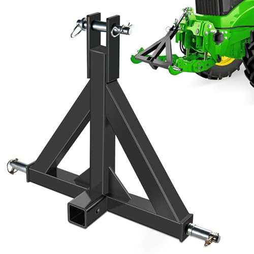 Nilight 3 Point 2" Trailer Hitch Receiver Category 1 Drawbar | Heavy Duty Tractor Drawbar Adapter Compatible with Kubota Bx John Deere Nortrac Kioti Yanmar Cat Black - color: 2" Trailer Hitch Receiver Black