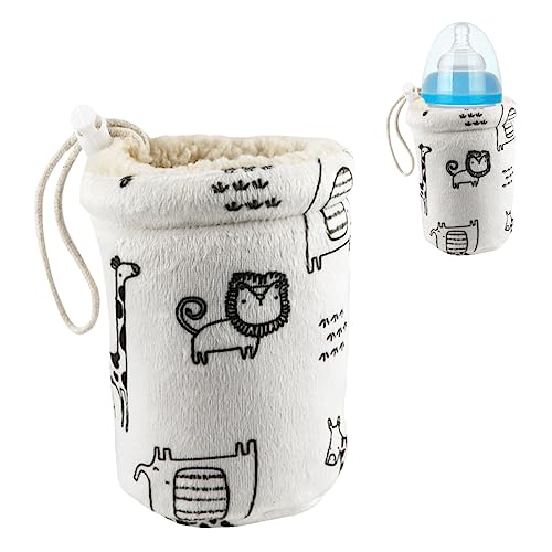 Baby Bottle Sleeve Infant Milk Bottle Pouch Thermal Cover Washable Anti Drop Baby Feeding Bottle Holder Glass Nursery Bottles Insulator Cover (Medium,for 240ml bottles)