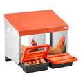 VEVOR Chicken Nesting Boxes, 2 Compartments, Easy Egg Collection, Wall Mount, Easy to Assemble, Galvanized Steel and High-Strength Plastic, Roll Away Nesting Boxes for Chickens Laying Eggs, Orange - size: 21.1"L x 20.7"W x 18.7"H
