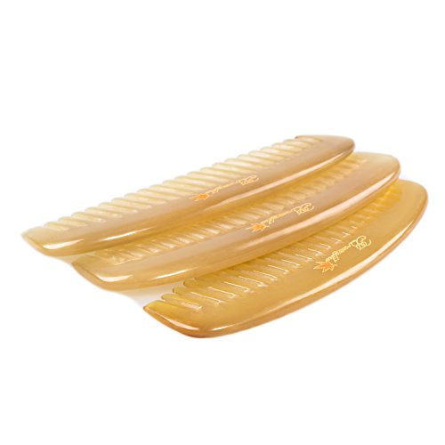 Wide Tooth Hair Comb for Women, Detangling Sheep Horn Comb | Anti Static, Natural Sheep Horn, Seamless, Easy to Detangle, Scalp Massage, Grooming, Wet, Dry, Curl, Beard, Hair Brush