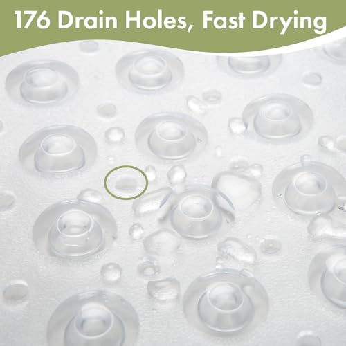 AmazerBath Shower Mat Non Slip 40 x 16 Inches, Shower Stall Mats with Suction Cups and Drain Holes, Non Slip Bath Mat for Tub for Elderly & Kids, Clear - color: Clear, size: 40" x 16" (Rectangular)