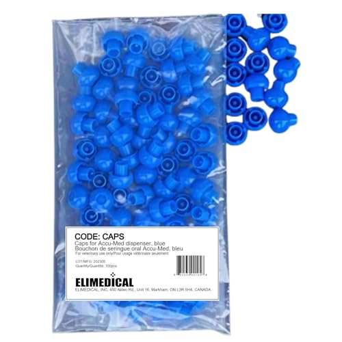 Oral Medication Dispenser Syringe Caps, Blue, 100 per Bag, CAPS