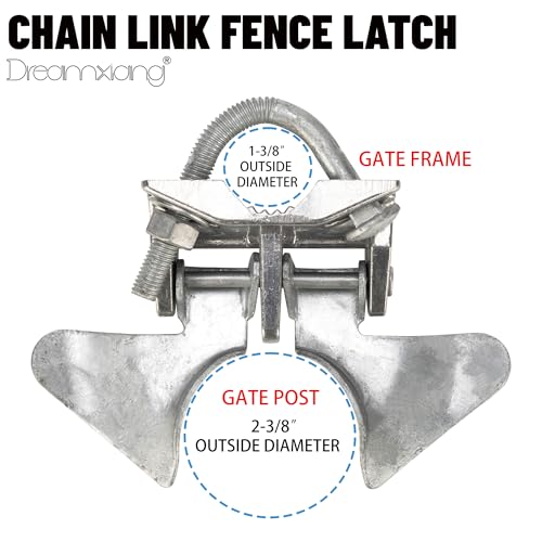 Chain Link Butterfly Gate Latch for 1-3/8" Gate Frame and 2-3/8" Gate Post | Chain Link Fence Latch Kennel Gate Latch 1 Pack