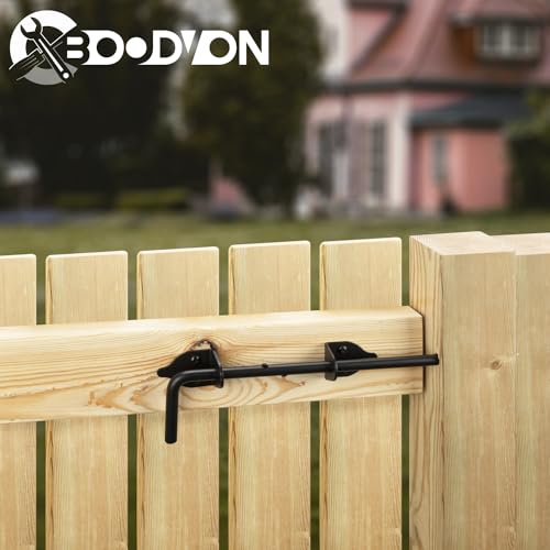 12 Inch Cane Bolt Gate Drop Rod Heavy Duty Gate Hardware, Gate Ground Latch for Wooden Fences, Metal Gates Doors Stopper for Gate Ground, Wrought Iron Gate Latches, Black Finish(1 Pack) - size: 12 Inch