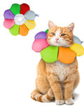 ANWA Waterproof Cat Cone Collar Soft, Cat Donut Collar After Surgery | Wavy Edges for Longer Protection, Waterproof Fabric, Adjustable Drawsting, Rainbow, Small - color: Rainbow, size: Small