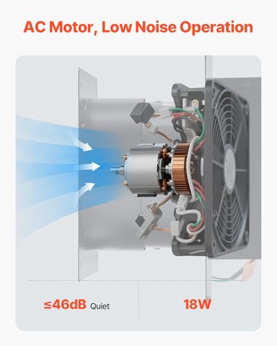 VEVOR Through-The-Wall Ventilation Fan with Cover, 205 CFM, 7-inch Diameter Exhaust Fan Hose, Adjustable Duct for Kitchen, Living & Laundry Room Workshop - size: 7 Inch Diameter