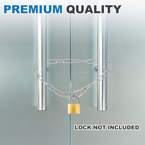 PATIKIL Gate Chain Lock, (27.6Inch, Silver) (1Pcs)304 Stainless Steel Hanging Chain Lock for Stall Barn/Cabinet/Fence/Hammock/Pet Cages - size: 27.6Inch