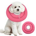 IDOMIK Dog Recovery Collar, Waterproof Soft Dog Cone After Surgery | Comfy Protective Elizabethan Collar Alternative for Dogs Cats, Adjustable Pet Neck Donut Cone Anti-Licking Wounds,Rose,M - color: Rose Red, size: M