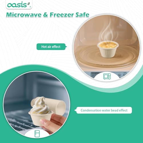[𝟐𝐨𝐳, 𝟓𝟎𝟎-𝐏𝐚𝐜𝐤] Compostable Souffle Cups, Biodegradable Paper Portion Cups Made from Bagasse, Leak-Proof & Sturdy for Dips, Dressings, Samples (Natural) - color: Natural
