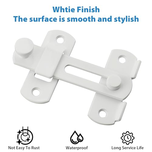 Alise 4 inch White SUS304 Stainless Steel Gate Latches for Barn Door | Heavy Duty Gate Hardware ,Security Flip Latch,Anti-theft Latch,Safety Door Lock for Barn Wood Fence Sliding French Door - color: White Finish, size: 4 Inch
