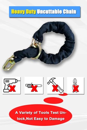 Heavy Duty Cut Proof Security Chain 4ft x 1/2 "Hardened Steel Cut Proof Lock for Motorcycles Trailers Gates Garage Anti Theft Security Chain【1.22m*12mm】 - size: 4FT(1.22M)