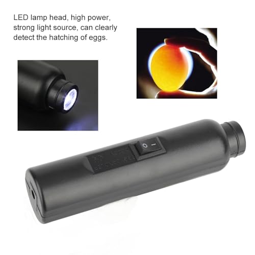 High Intensity Egg Candler Tester, Rechargeable LED Egg Hatching Test Light with Egg Chuck, ABS Egg Tester for Monitoring Development of Ducks Eggs, 5.9x1.4x1.4in