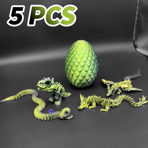 5 Pcs，12" 3D Printed Dragon Eggs,Dinosaur Egg,Crystal Dragon Toys,Snake Eggs, Animals,Fidget Toy,Desk Executive Toy，Easter Eggs Basket Stuffers,Toys for Boys Kids Teen 5-7 4-6 8-12 - color: Pp-07