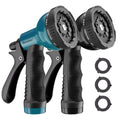 Besiter Garden Hose Nozzle Sprayer 10 Watering Patterns Spray Nozzles Heavy Duty Hose Head Lightweight Hose Attachment 2 Pack - color: Blue Black