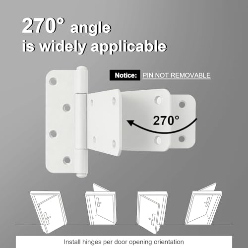 4 Pack 6" Door Hinges,280 Lbs Capacity Heavy Duty Gate Hinges | Matte white T-Strap Shed Gate Hinges,Barn Door, Shed Doors, rust-resistant,durable( (6 inch - 4 Pack)-Patent Pending - size: 6 inch - 4 Pack