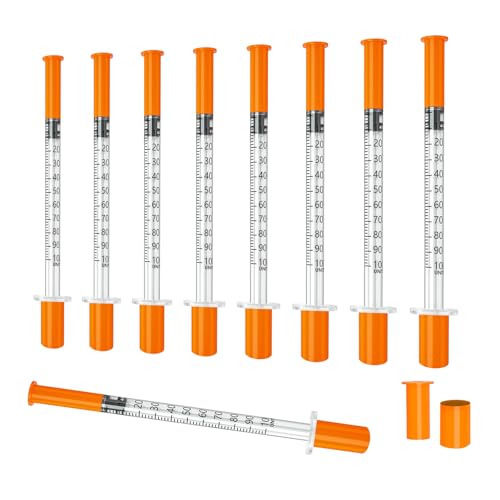 U-100 1cc 31 gauge 5/16 inch 8mm Syringes with needle, Individually Packed, PACK 100. - size: 1ml-31G 5/16"-100