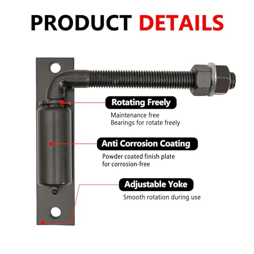 2 Pack J-Bolt Gate Hinge with Plate, Heavy Duty Welded Hinge for Doors Gates, Driveway Gates for Welding on Larger Iron or Steel Gates (Black-B-7 Inches) - color: Black-B-7 Inches