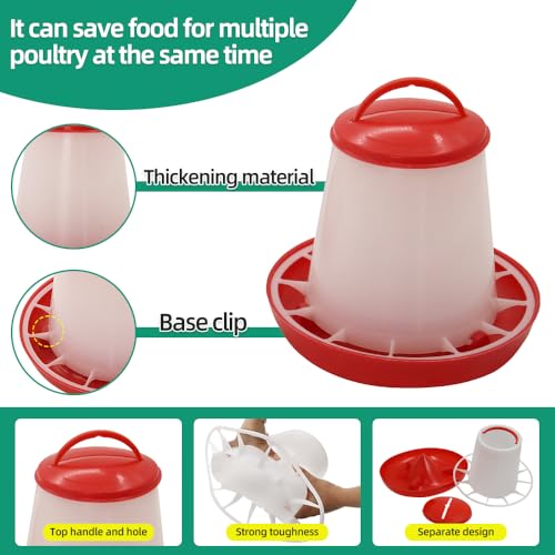 Chick Feeder and Drinker kit Hanging 3.3 Pound Chicken Feeder & 1.58 Quart Poultry Waterer for coturnix Quail. Broilers Ducks and Geese