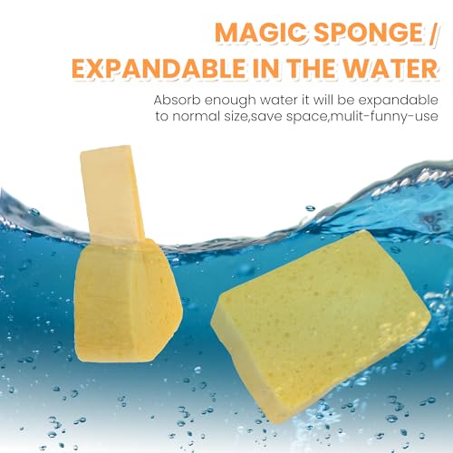 8-Count Pop Up Cellulose Sponges, Yellow | Non-Scratch, Eco-Friendly, Tear-Resistant Natural Scrub, Biodegradable Compostable, for Dishes, Bathroom, Cars