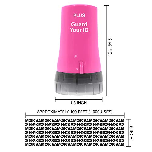 Guard Your ID Identity Theft Protection Roller Stamp, 3-Pack for Mail, Pink - color: Pink, size: Standard 3-Pack